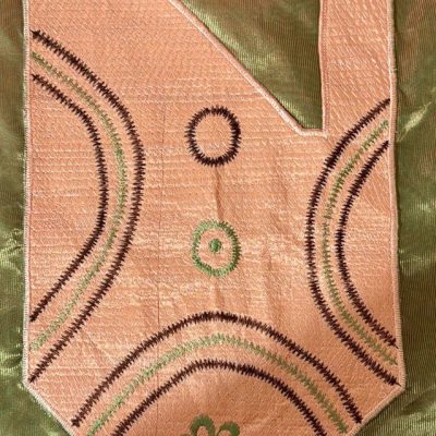 J. Olive green-copper organza colour